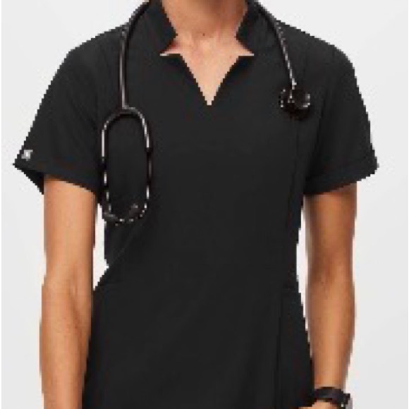 Figs Tops - Figs Black Short Sleeve Women's Top